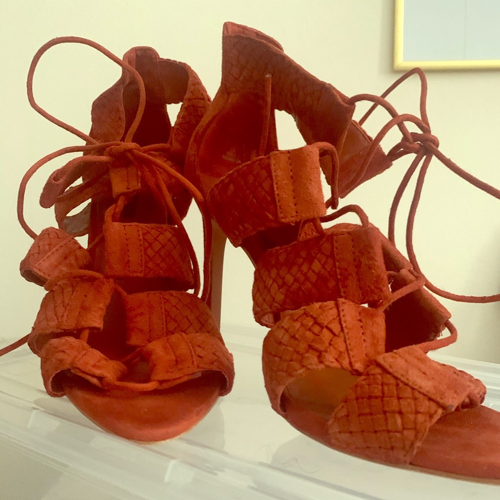 Zara orangey strappy heels